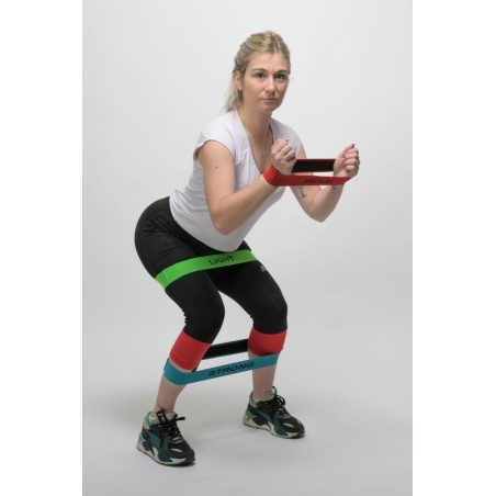 Zestaw materiałowych pętli mini Loop do ćwiczeń - 4 opory (32 cm x 5,5 cm)