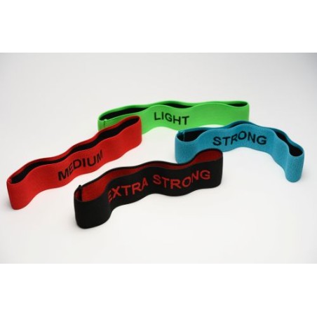 Zestaw materiałowych pętli mini Loop do ćwiczeń - 4 opory (32 cm x 5,5 cm)